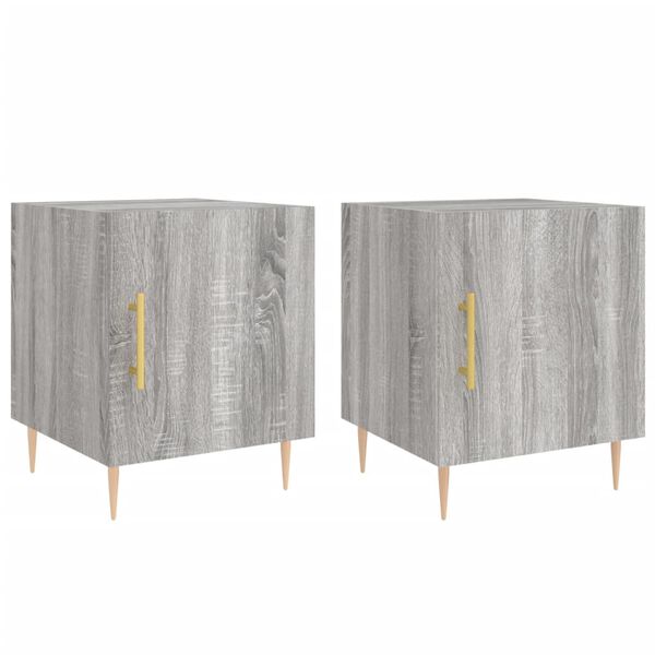 vidaXL Tables de chevet 2 pcs sonoma gris 40x40x50cm bois d'ingénierie