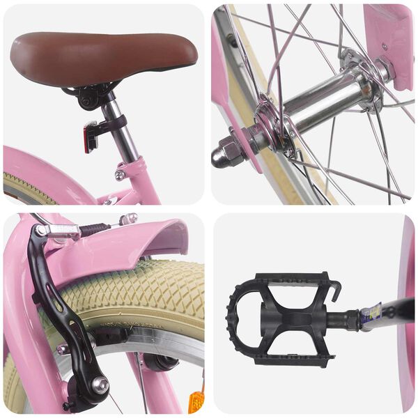 vidaXL V&eacute;lo pour Enfants 18 Pouces pour les 5-7 ans Rose clair