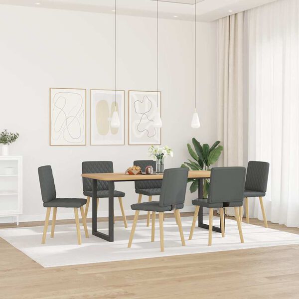 vidaXL Chaises &agrave; manger lot de 6 gris fonc&eacute; tissu