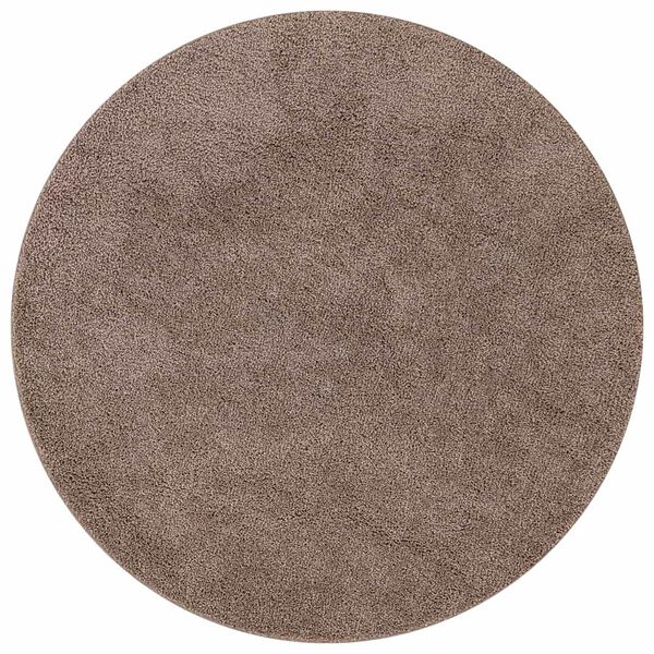vidaXL Tapis Shaggy Anti-d&eacute;rapant Marron 90 x 90 cm PP