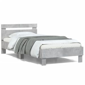 vidaXL Cadre de lit sans matelas avec t&ecirc;te de lit gris b&eacute;ton 100x200cm