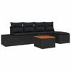 vidaXL Ensemble de canap&eacute; de jardin avec stockage 6 pcs Noir polyrotin