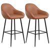 vidaXL Tabourets de bar lot de 2 marron clair similicuir