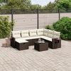 vidaXL Salon de jardin 8 pcs avec coussins marron r&eacute;sine tress&eacute;e