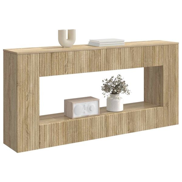 vidaXL Table console Ch&ecirc;ne Sonoma 155 x 29 x 74 cm Bois d&rsquo;ing&eacute;nierie