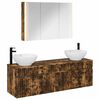 vidaXL Ensemble d'armoire de salle de bain 4 pc Ch&ecirc;ne fum&eacute;