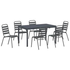 vidaXL Ensemble de salle &agrave; manger pour jardin 7 pcs Anthracite