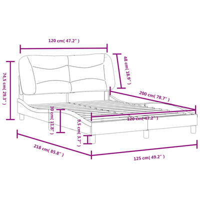 vidaXL Cadre de lit avec tête de lit Marron 120x200 cm Similicuir