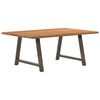 vidaXL Table à manger avec bord naturel 180x100x74cm bois massif chêne