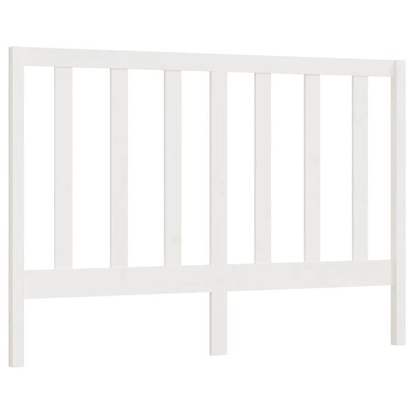 vidaXL T&ecirc;te de lit Blanc 141x4x100 cm Bois massif de pin