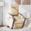 vidaXL Fauteuil inclinable de massage Cr&egrave;me Tissu