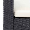 vidaXL Canapé simple de jardin avec coussins Résine tressée Noir