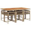 vidaXL Ensemble &agrave; manger de jardin et coussins 7 pcs beige poly rotin