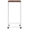 vidaXL Table d'appoint avec roues Blanc 40x30x63,5cm Bois d'ing&eacute;nierie