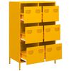 vidaXL Buffet haut jaune moutarde 68x39x101,5 cm acier