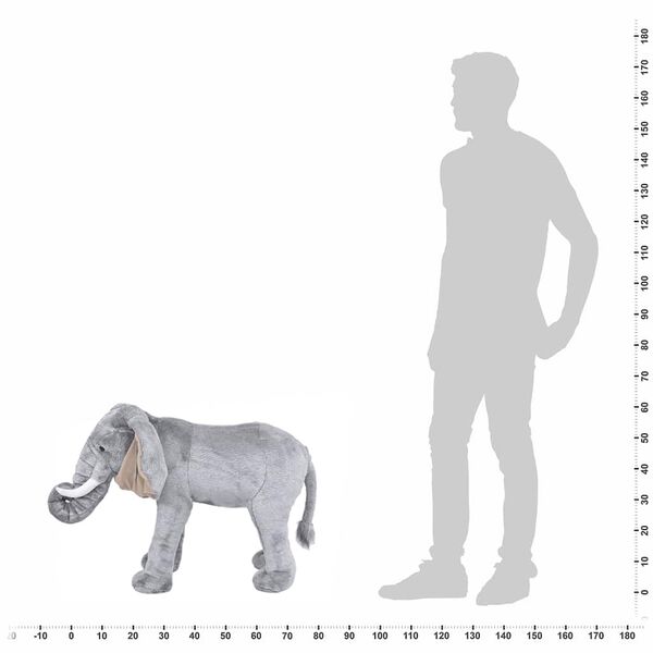 vidaXL Jouet en peluche &Eacute;l&eacute;phant Gris XXL
