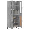 vidaXL Buffet haut Gris b&eacute;ton 69,5x34x180 cm Bois d'ing&eacute;nierie