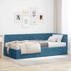 vidaXL Cadre de lit d'angle avec matelas 2 pcs Bleu Velours