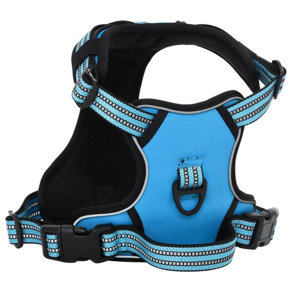 vidaXL Harnais pour chien avec laisse et collier réglables bleu S