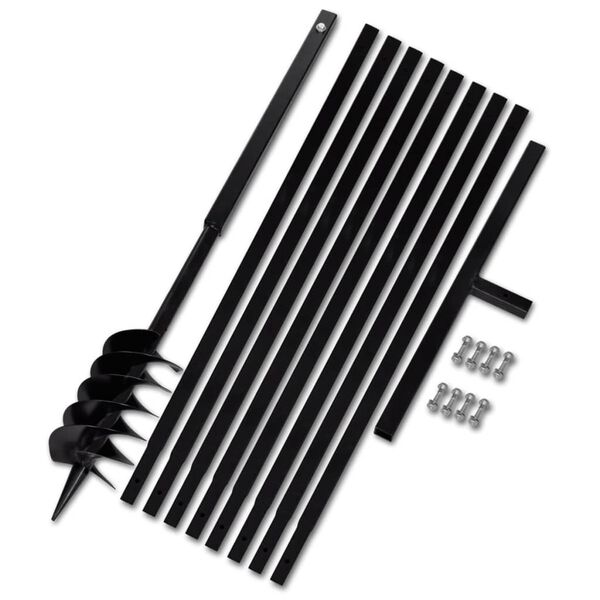 vidaXL Tari&egrave;re de sol avec manche 120 mm et tube d'extension 9 m Acier