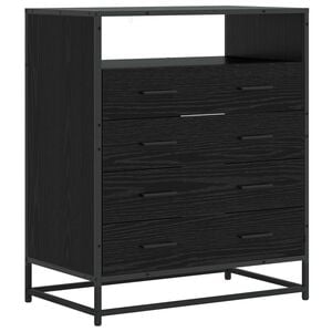 vidaXL Armoire &agrave; tiroirs 4-Tiroir Ch&ecirc;ne noir 70 x 41 x 83,5 cm