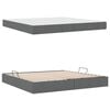 vidaXL Lit avec rangement et matelas Gris fonc&eacute; 200 x 200 cm Polyester