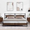 vidaXL Cadre de lit en m&eacute;tal sans matelas ch&ecirc;ne marron 200x200 cm