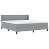 vidaXL Lit &agrave; ressorts avec matelas Gris clair 200 x 180 cm Polyester
