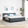 vidaXL Lit &agrave; ressorts avec matelas Gris fonc&eacute; 180 x 200 cm Velours