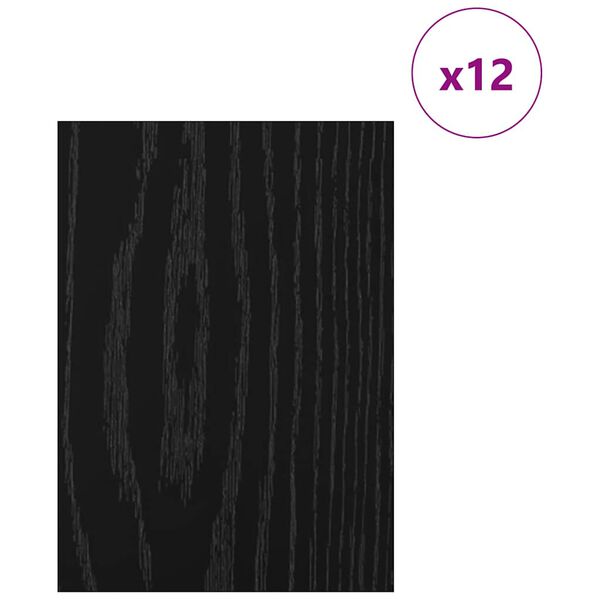 vidaXL Panneaux décoratifs 12 pcs Chêne noir 15 x 21 x 0.3 cm