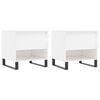 vidaXL Tables basses 2 pcs blanc brillant 50x46x50cm bois d'ing&eacute;nierie