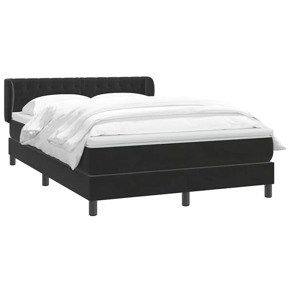 vidaXL Sommier &agrave; lattes de lit avec matelas noir 160x220 cm velours