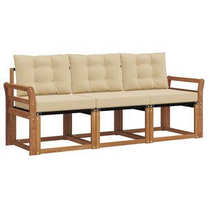 vidaXL Ensemble de canap&eacute;s d'ext&eacute;rieur 3 pcs Naturel et Beige