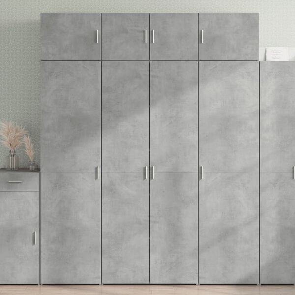 vidaXL Armoire de rangement gris béton 80x42,5x225cm bois d'ingénierie
