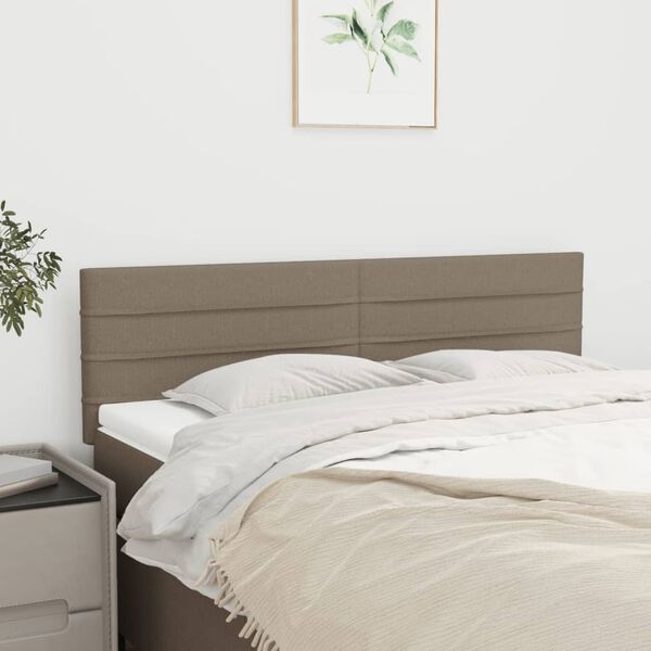 vidaXL T&ecirc;tes de lit 2 pcs Taupe 72x5x78/88 cm Tissu