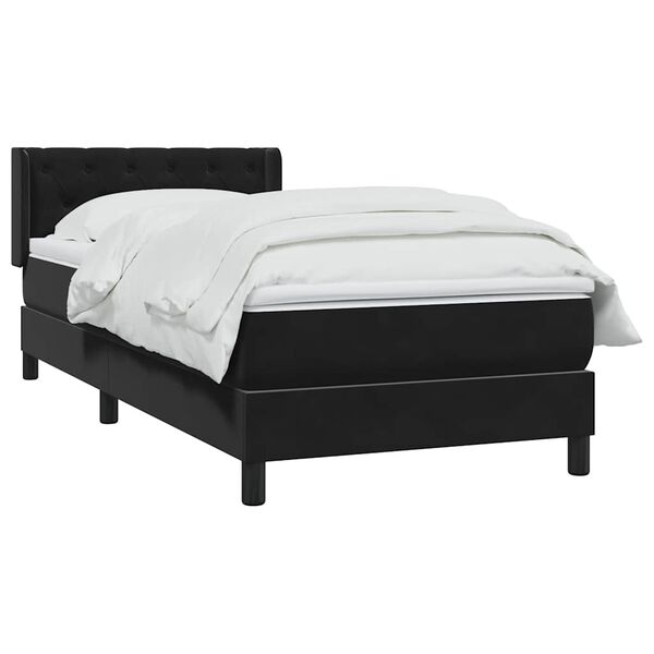 vidaXL Sommier &agrave; lattes de lit avec matelas noir 80x220 cm velours