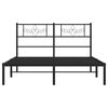vidaXL Cadre de lit m&eacute;tal sans matelas avec t&ecirc;te de lit noir 120x190cm