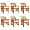 vidaXL Ensemble de 6 chaises de jardin avec coussins bois d'acacia