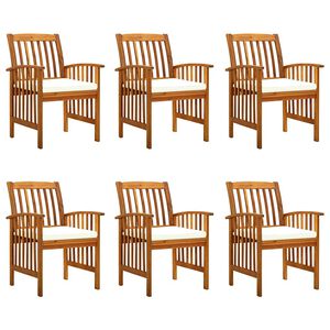 vidaXL Ensemble de 6 chaises de jardin avec coussins bois d'acacia