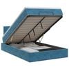 vidaXL Lit ottoman avec matelas Bleu fonc&eacute; 120 x 190 cm Velours