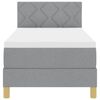 vidaXL Lit &agrave; ressorts avec matelas Gris clair 80 x 200 cm tissu
