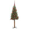 vidaXL Sapin de No&euml;l mince Vert 150 cm PVC et bois de pin massif