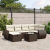 vidaXL Salon de jardin avec coussins 6 pcs marron résine tressée