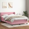 vidaXL Sommier &agrave; lattes de lit avec matelas rose 140x210 cm velours