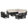 vidaXL Ensemble de canap&eacute; de jardin 12 pc Noir et blanc cr&egrave;me