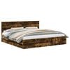 vidaXL Cadre de lit Ch&ecirc;ne fum&eacute; 200 x 200 cm Bois Ing&eacute;nierie