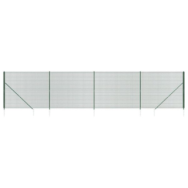 vidaXL Cl&ocirc;ture en treillis m&eacute;tallique et piquet d'ancrage vert 2,2x10m