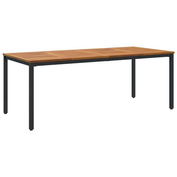 vidaXL Tables de jardin Naturel et noir 200 x 90 x 75 cm