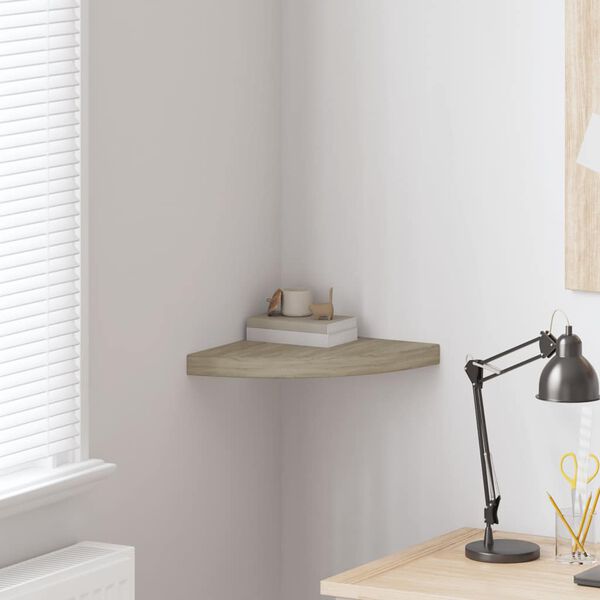 vidaXL &Eacute;tag&egrave;re d'angle flottante ch&ecirc;ne 35x35x3,8 cm MDF