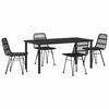 vidaXL Ensemble de salle &agrave; manger pour jardin 5 pc Noir